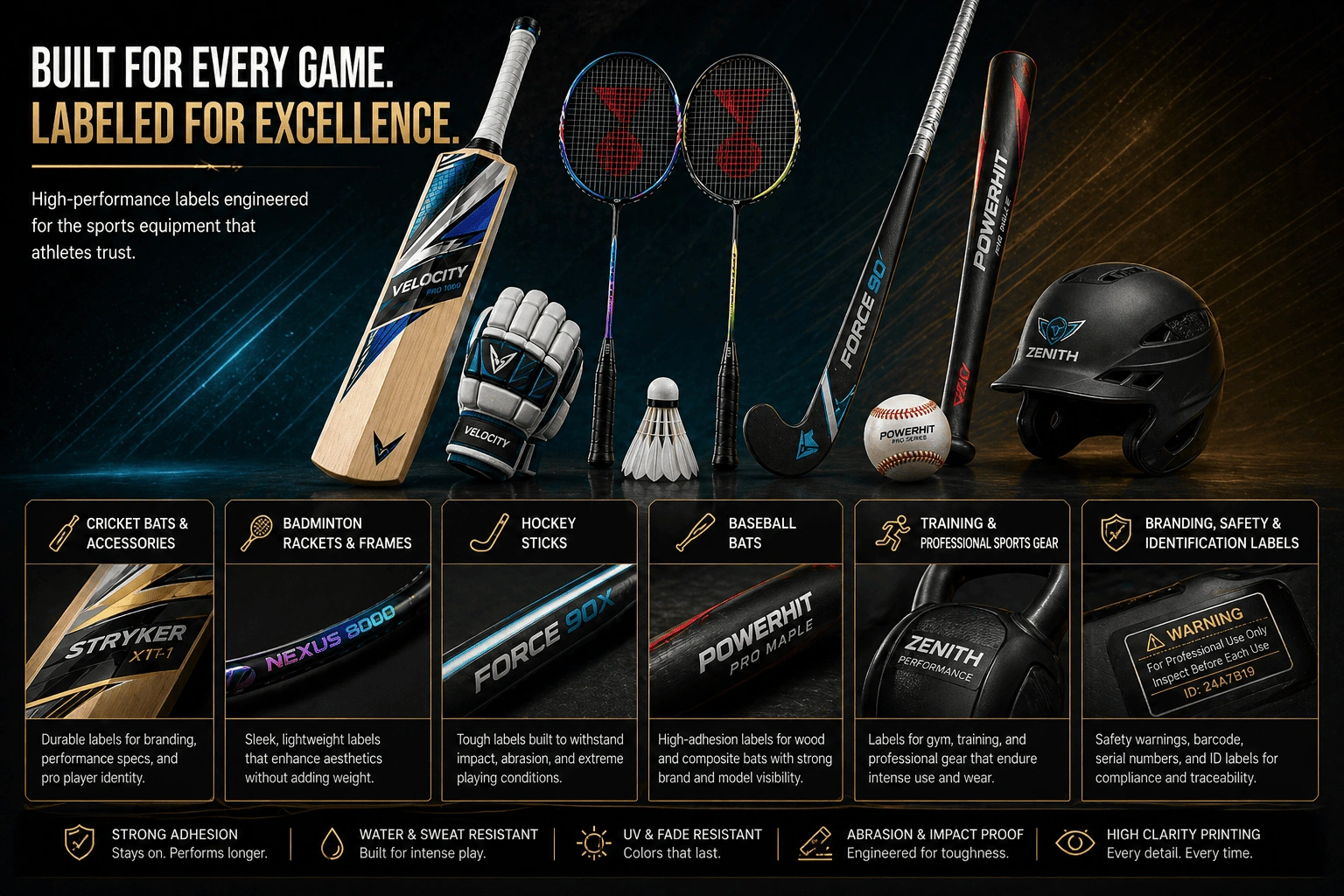 Sports Equipment Labels